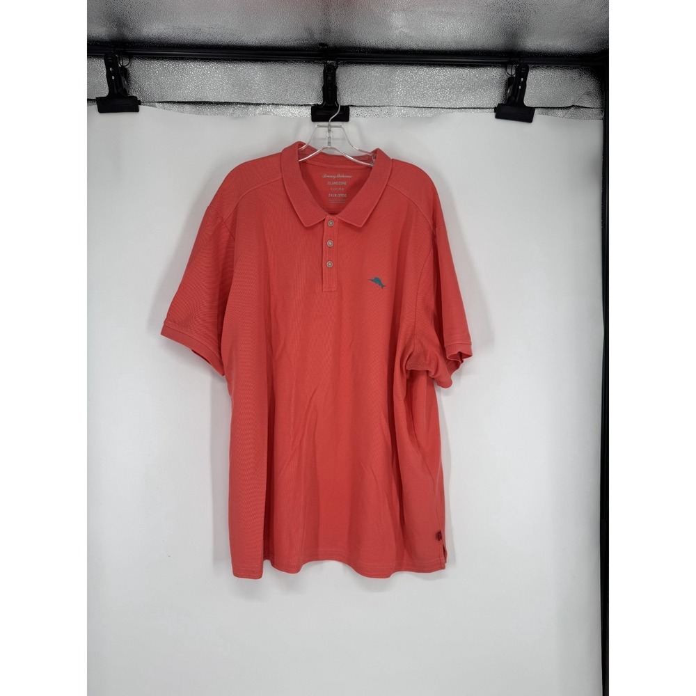 Tommy Bahama Polo Shirt 2XL Big 2XB Supima Pima Cotton Golf Short Sleeve Salmon